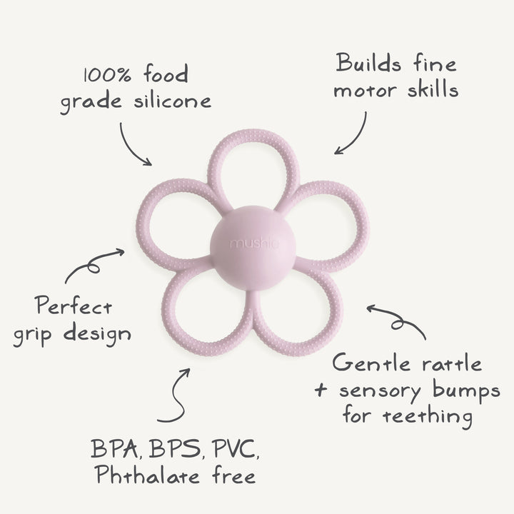 
                  
                    Daisy Rattle Teether (Soft Lilac)
                  
                
