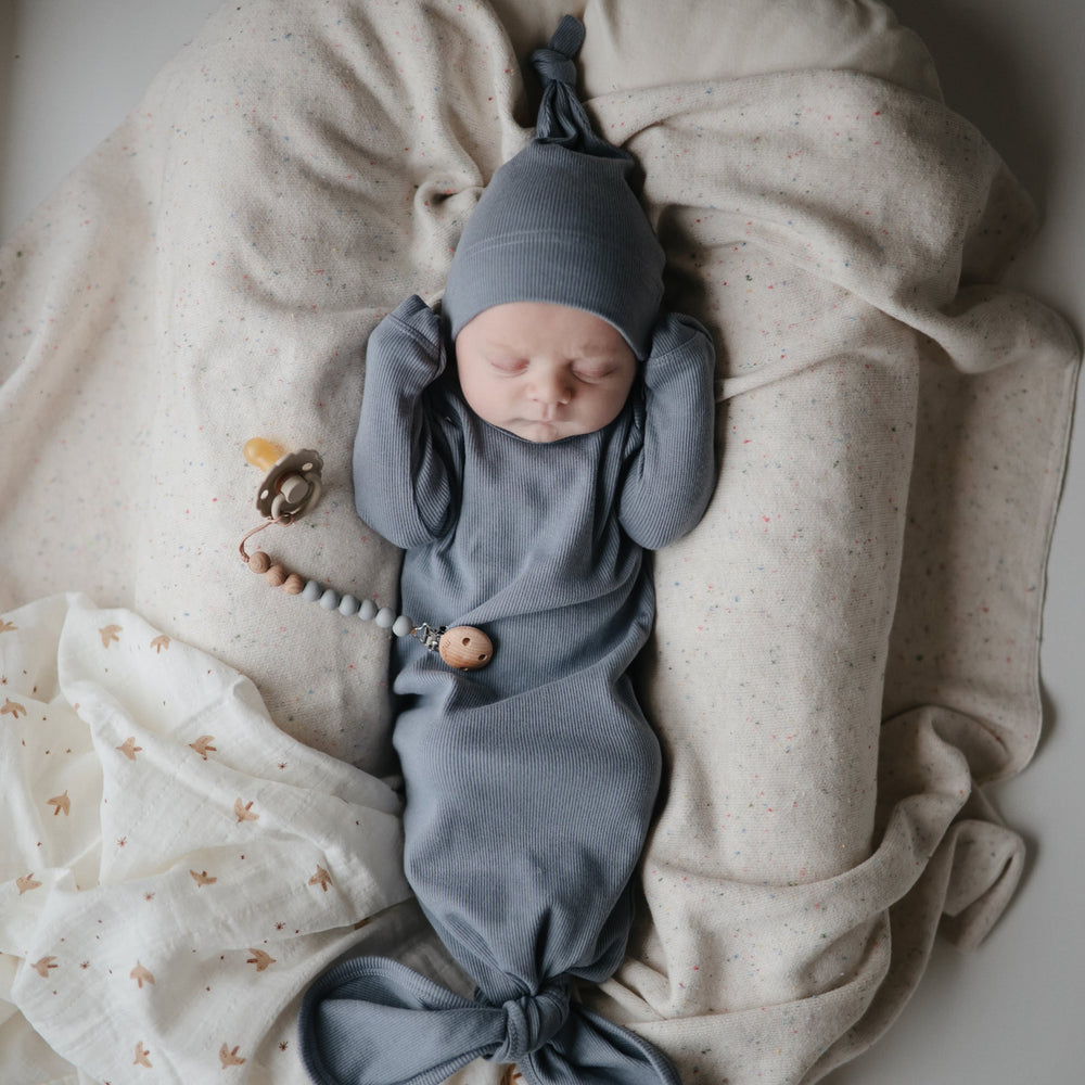 
                  
                    Ribbed Knotted Baby Gown (Tradewinds)
                  
                