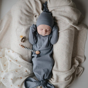 
                  
                    Ribbed Knotted Baby Gown (Tradewinds)
                  
                