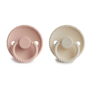 
                  
                    FRIGG Rope Silicone Pacifier| 2-Pack | 0-6 Months (Blush/Cream)
                  
                