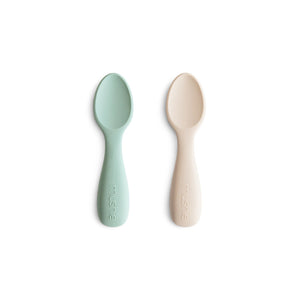 
                  
                    Silicone Toddler Starter Spoons 2-Pack (Cambridge Blue/Shifting Sand)
                  
                