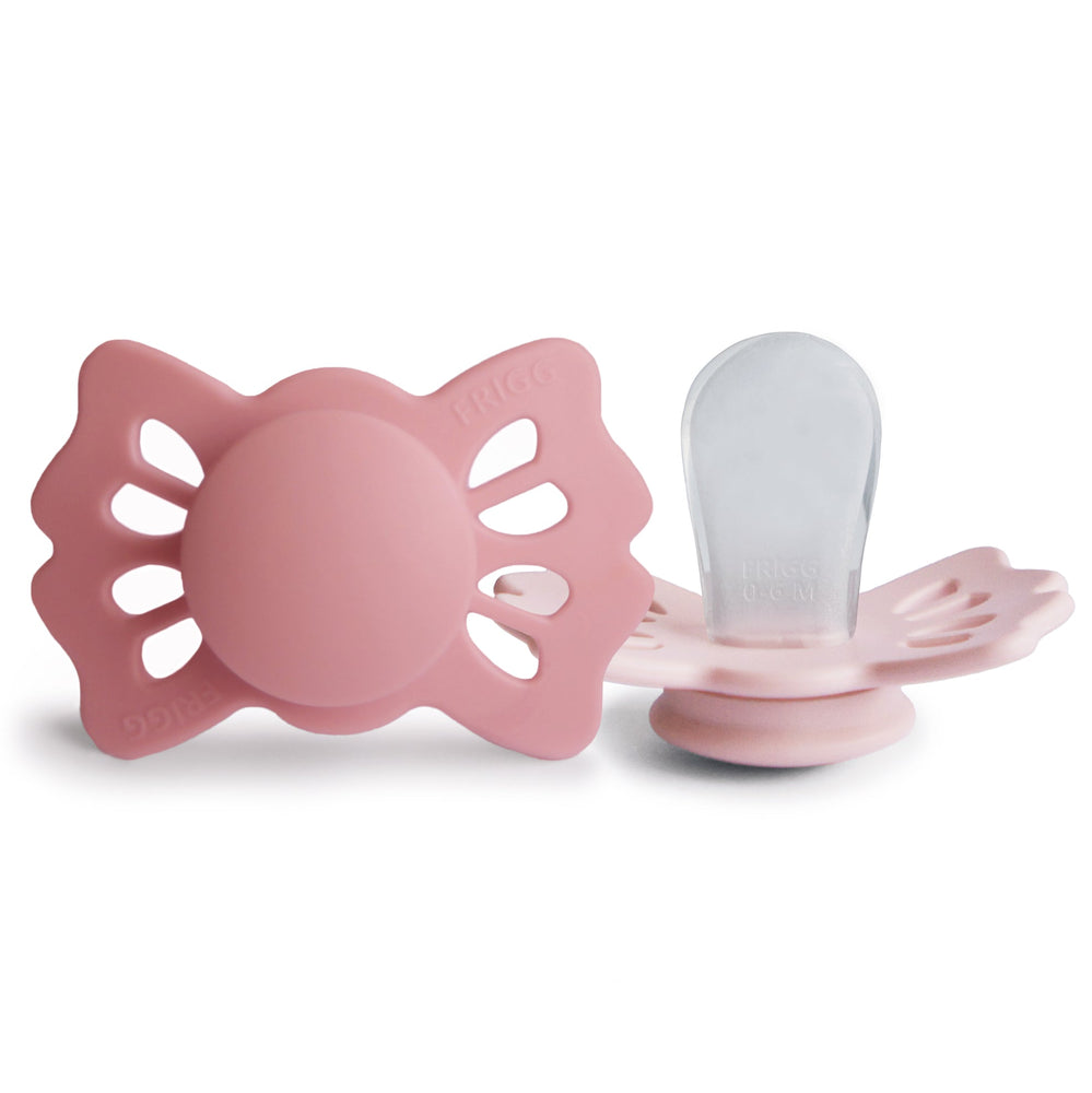 
                  
                    FRIGG Lucky Symmetrical Silicone Baby Pacifier | 2-Pack | 0-6 Months (Blush/Cedar)
                  
                