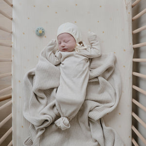 
                  
                    Ribbed Knotted Baby Gown (Beige Melange)
                  
                