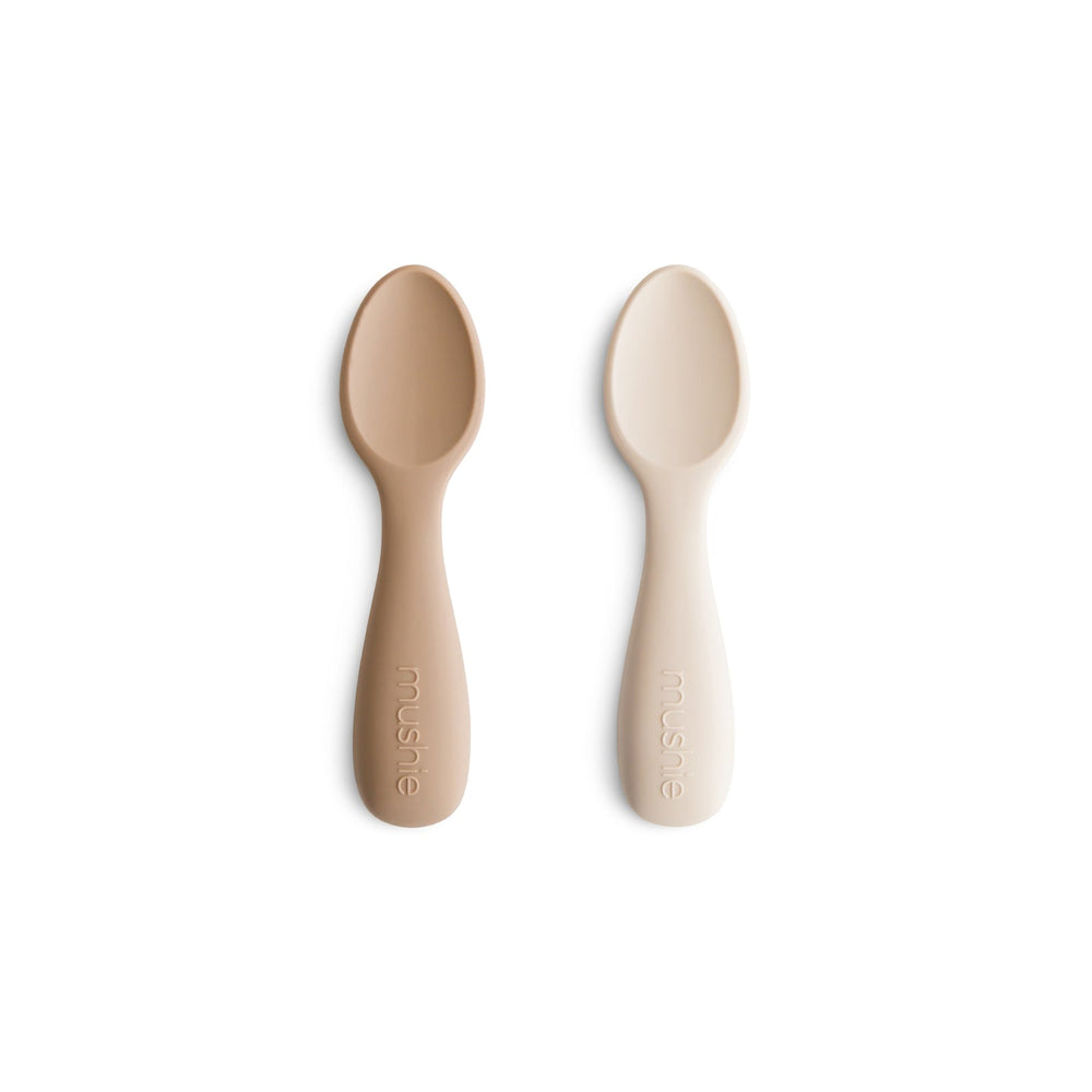 
                  
                    Silicone Toddler Starter Spoons 2-Pack (Natural/Shifting Sand)
                  
                