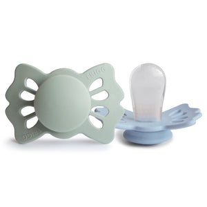 
                  
                    FRIGG Lucky Symmetrical Silicone Baby Pacifier | 2-Pack | 0-6 Months (Sage/Powder Blue)
                  
                