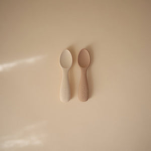 
                  
                    Silicone Toddler Starter Spoons 2-Pack (Natural/Shifting Sand)
                  
                