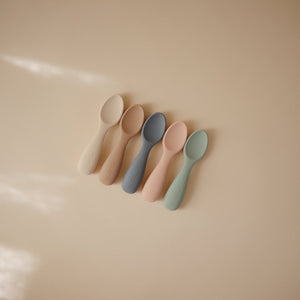 
                  
                    Silicone Toddler Starter Spoons 2-Pack (Natural/Shifting Sand)
                  
                