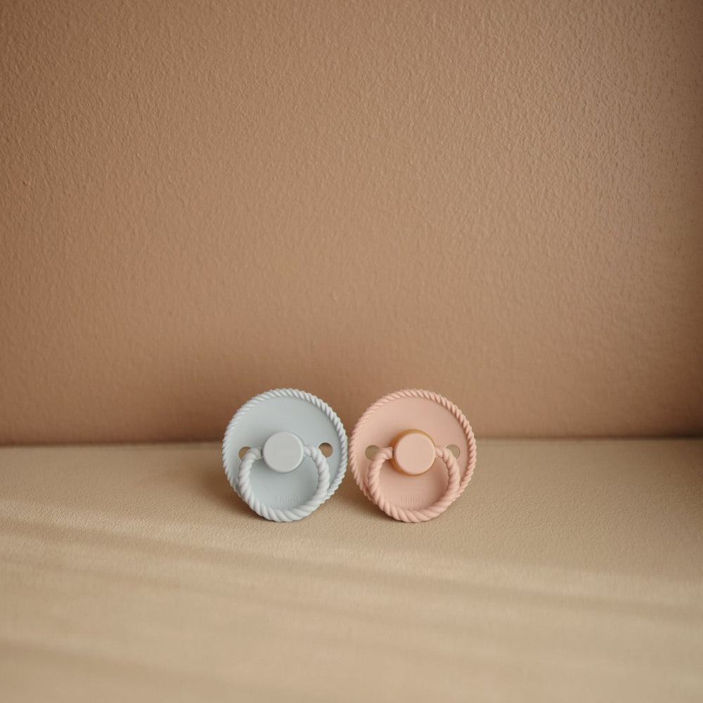 
                  
                    FRIGG Rope Silicone Pacifier| 2-Pack | 0-6 Months (Blush/Cream)
                  
                