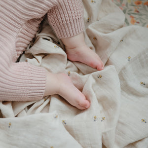 
                  
                    Muslin Swaddle Blanket Organic Cotton (Bees)
                  
                