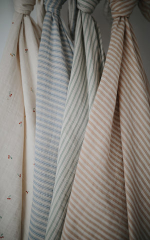 
                  
                    Muslin Swaddle Blanket Organic Cotton (Natural Stripe)
                  
                