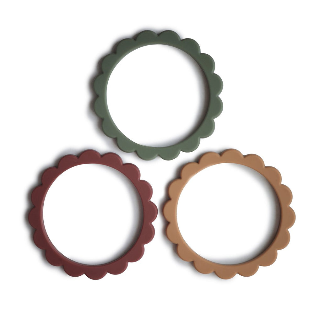 Flower Teething Bracelet 3-Pack (Dried Thyme/Berry/Natural)