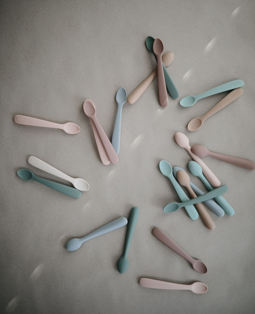 Mushie Silicone Feeding Spoons Stone/Cloudy Mauve